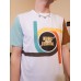 Mens Colorful Striped Letter Print Patchwork Casual Short Sleeve T  Shirts