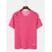 Men Plain Color Ripped Breathable Graceful Leisure All Matched T  Shirts